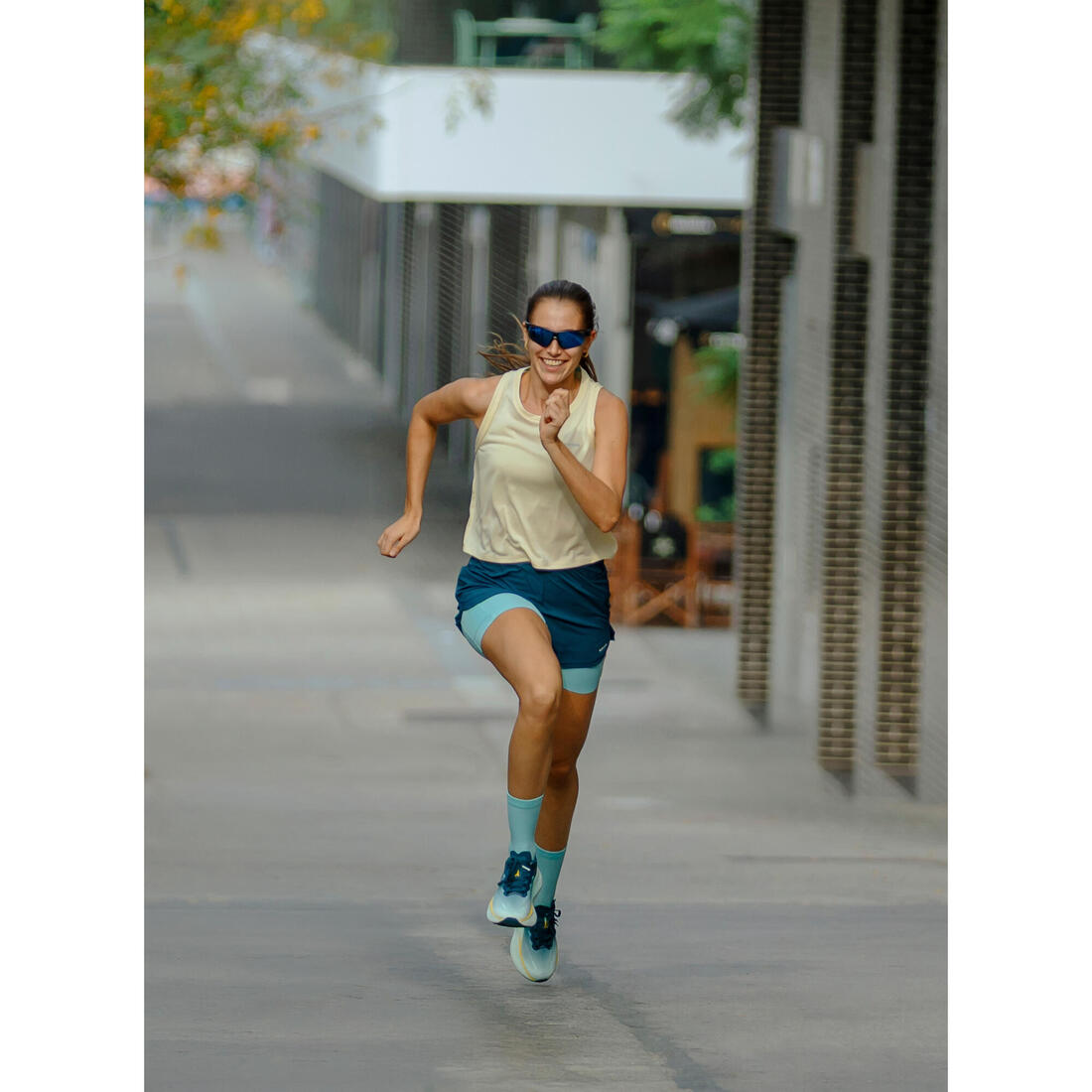 Débardeur court de running respirant femme - kiprun run 500 dry
