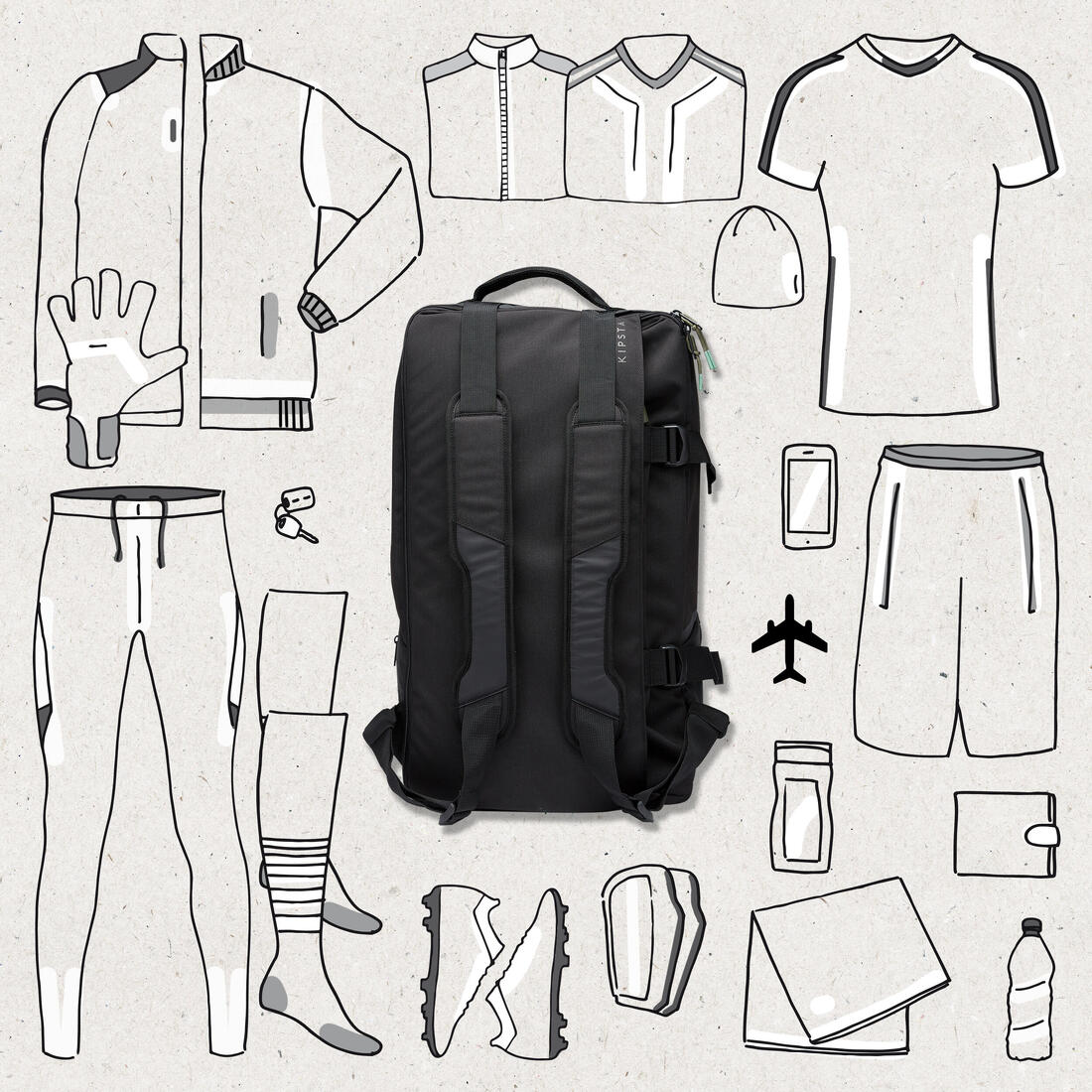 Grand sac à dos transformable 55L