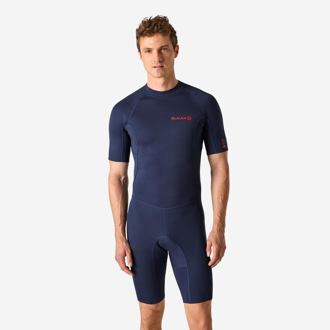 Combinaison Surf Shorty 100 Néoprène 1,5mm homme bleu marine