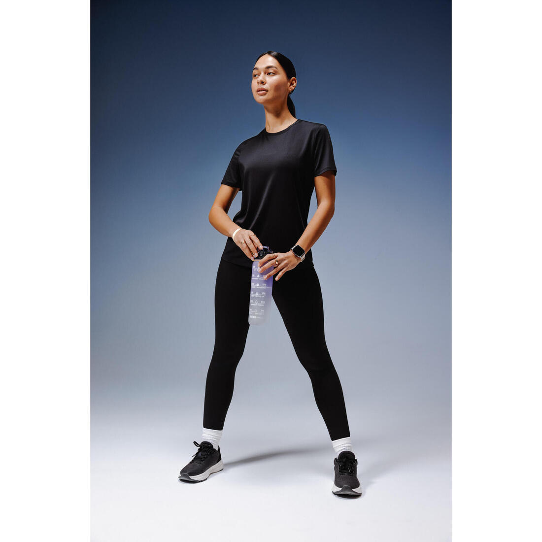 Legging de sport classique et respirant femme, noir