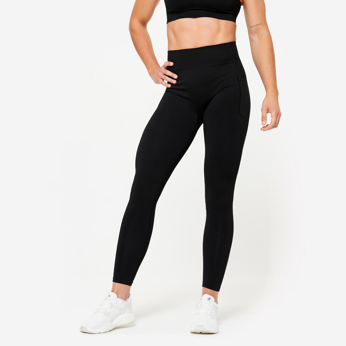 Legging seamless effet push up taille haute femme – noir