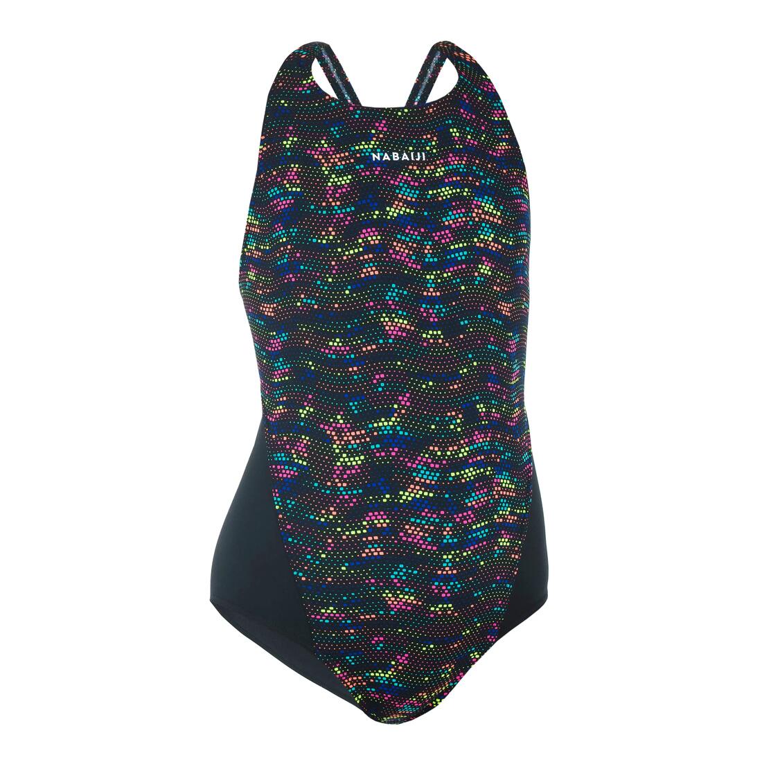 Maillot de bain 1 pièce natation Fille ado - 500 Kamiye algues