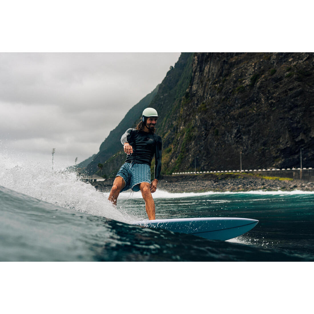 Boardshort surf short de bain surf mi-long 18" homme, 500 Marin