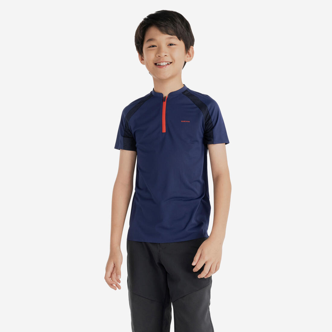 T shirt de randonnée enfant mh550 bleu 7-15 ans – bleu encre