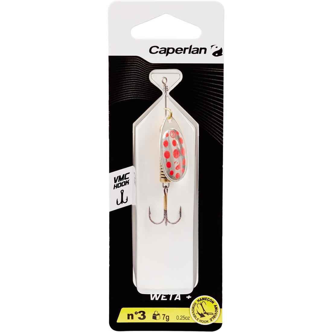 CUILLER TOURNANTE PÊCHE DES CARNASSIERS WETA + #3 OR POINTS ROUGES