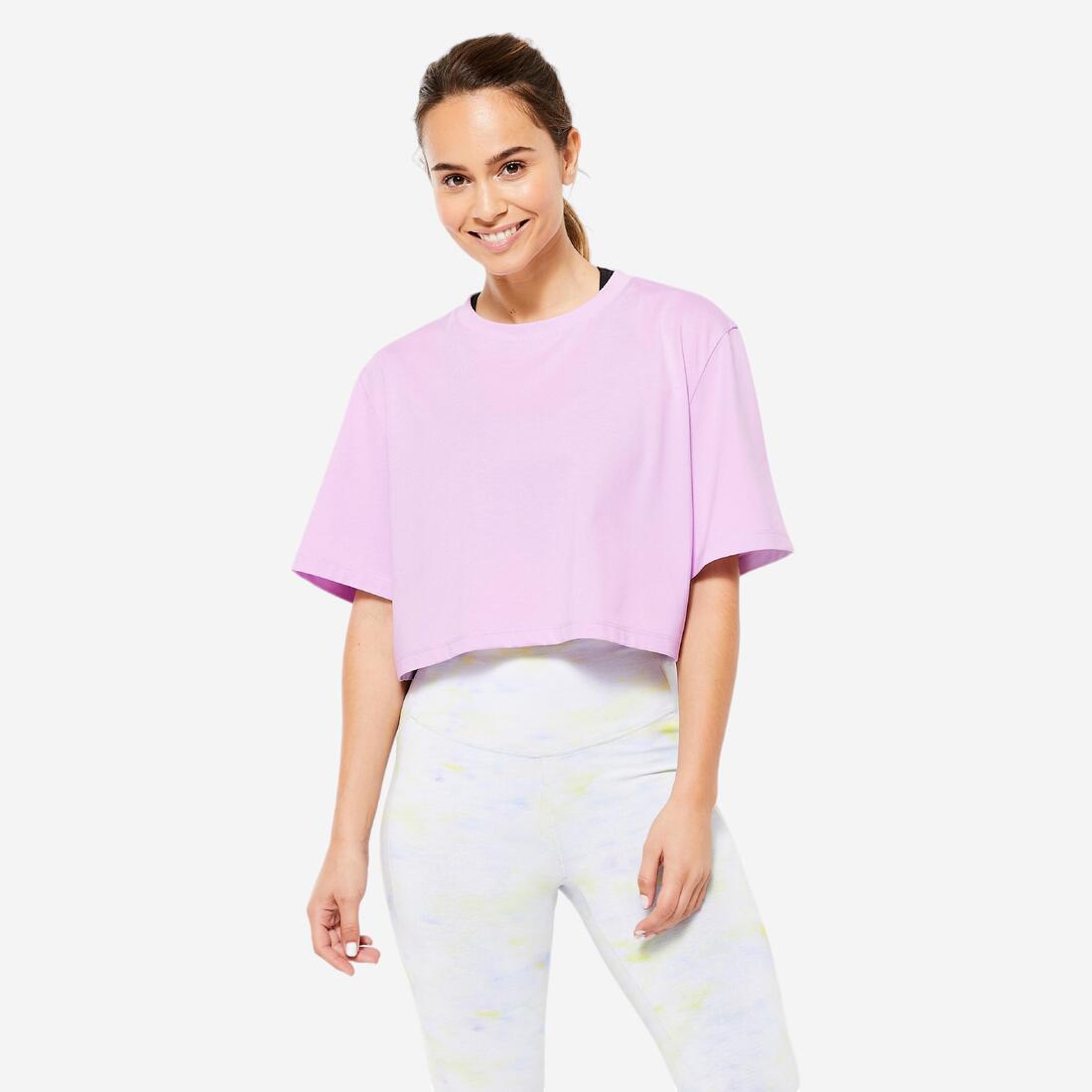 T-shirt crop top femme, bleu marine