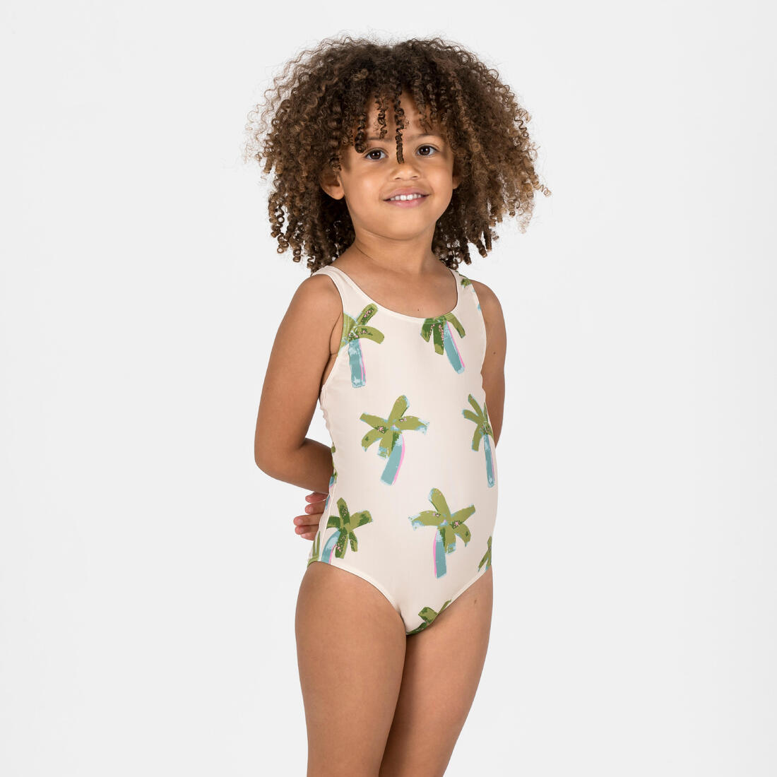 Maillot de bain 1 pièce bébé fille rose imprimé fleurs
