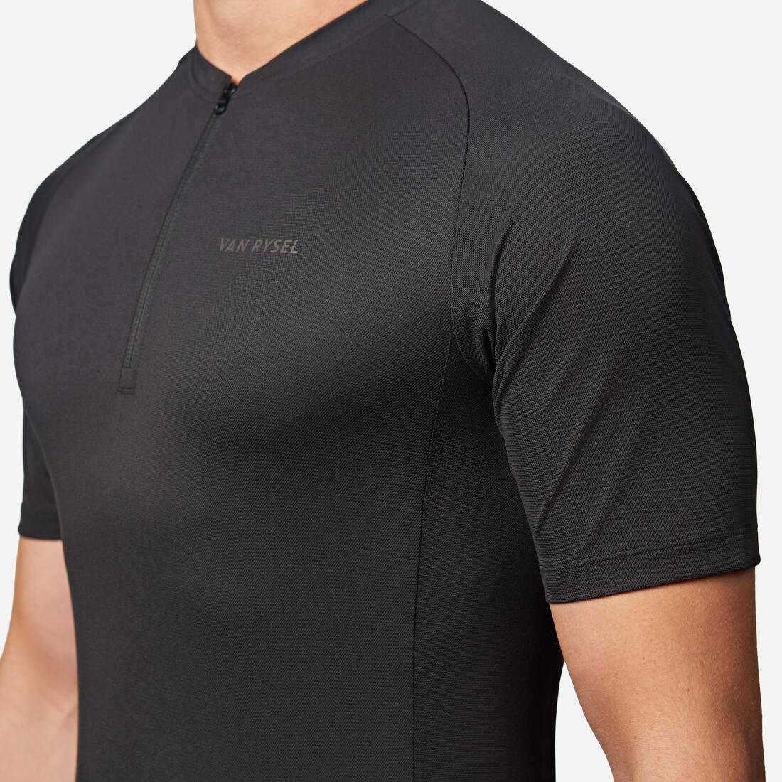 Maillot velo route manches courtes ete homme - essentiel noir