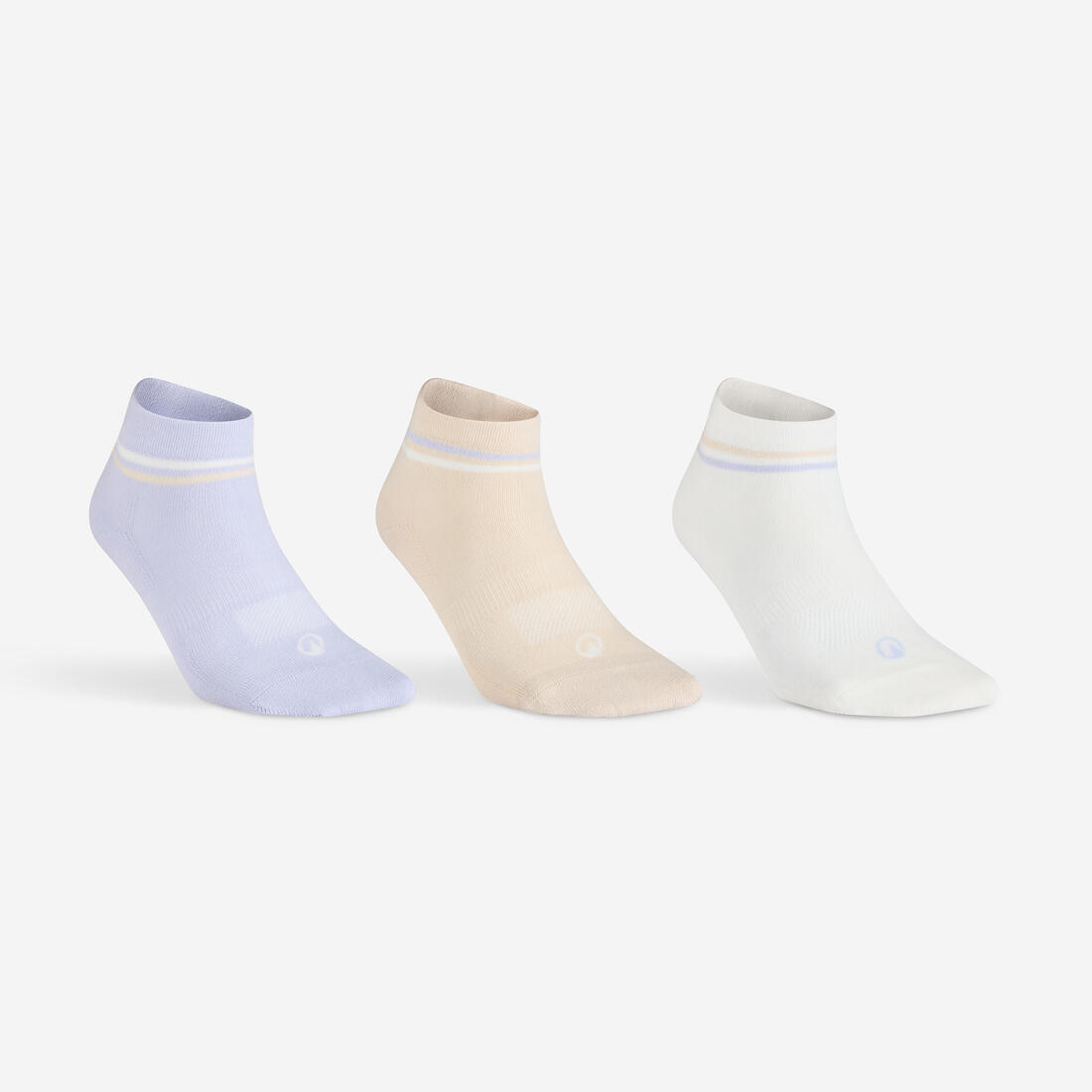 CHAUSSETTES DE SPORT ENFANT MI-HAUTES RS 160  BLANC MARINE LOT DE 3