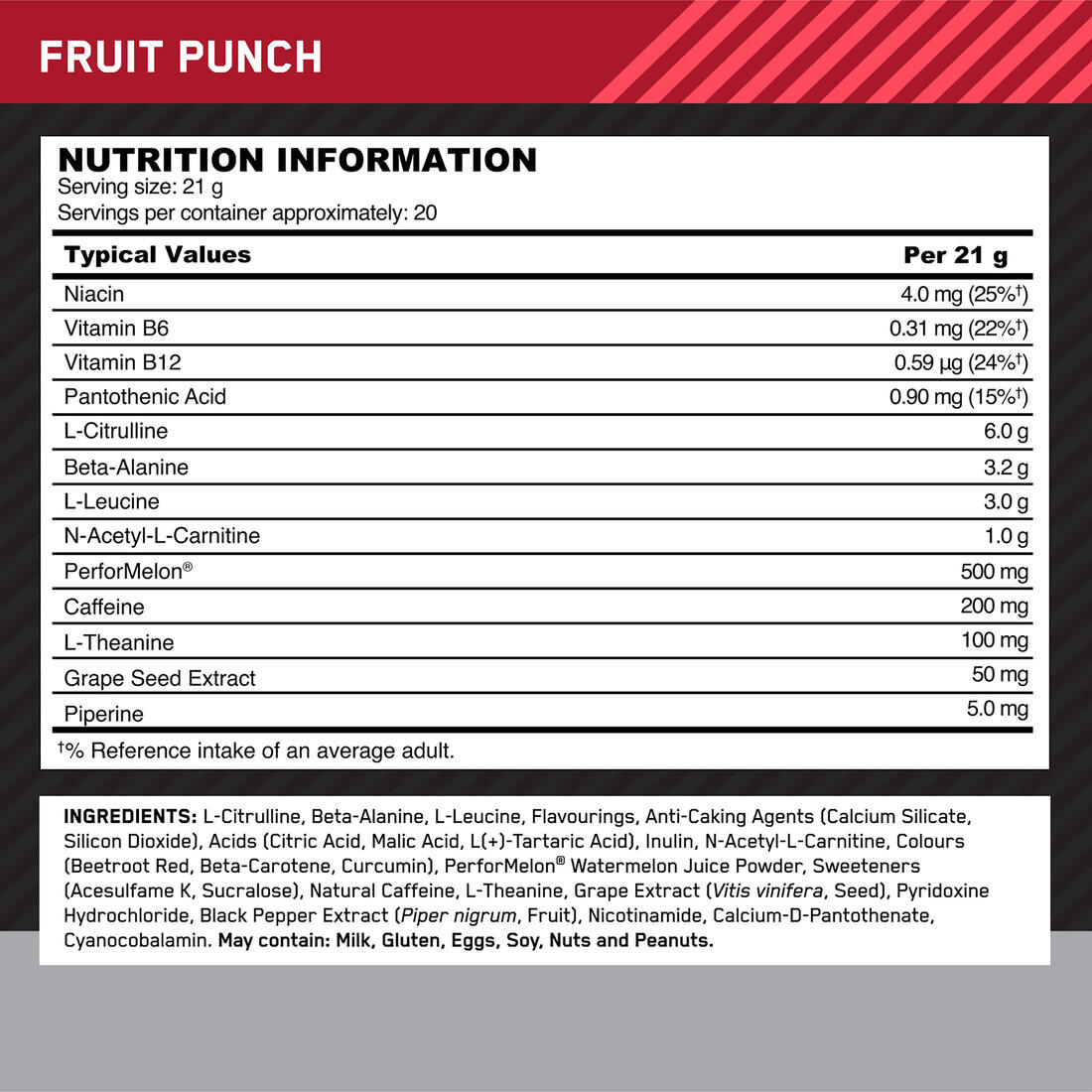 PRE WORKOUT ADVANCED GOLD STANDARD tropical 420gr