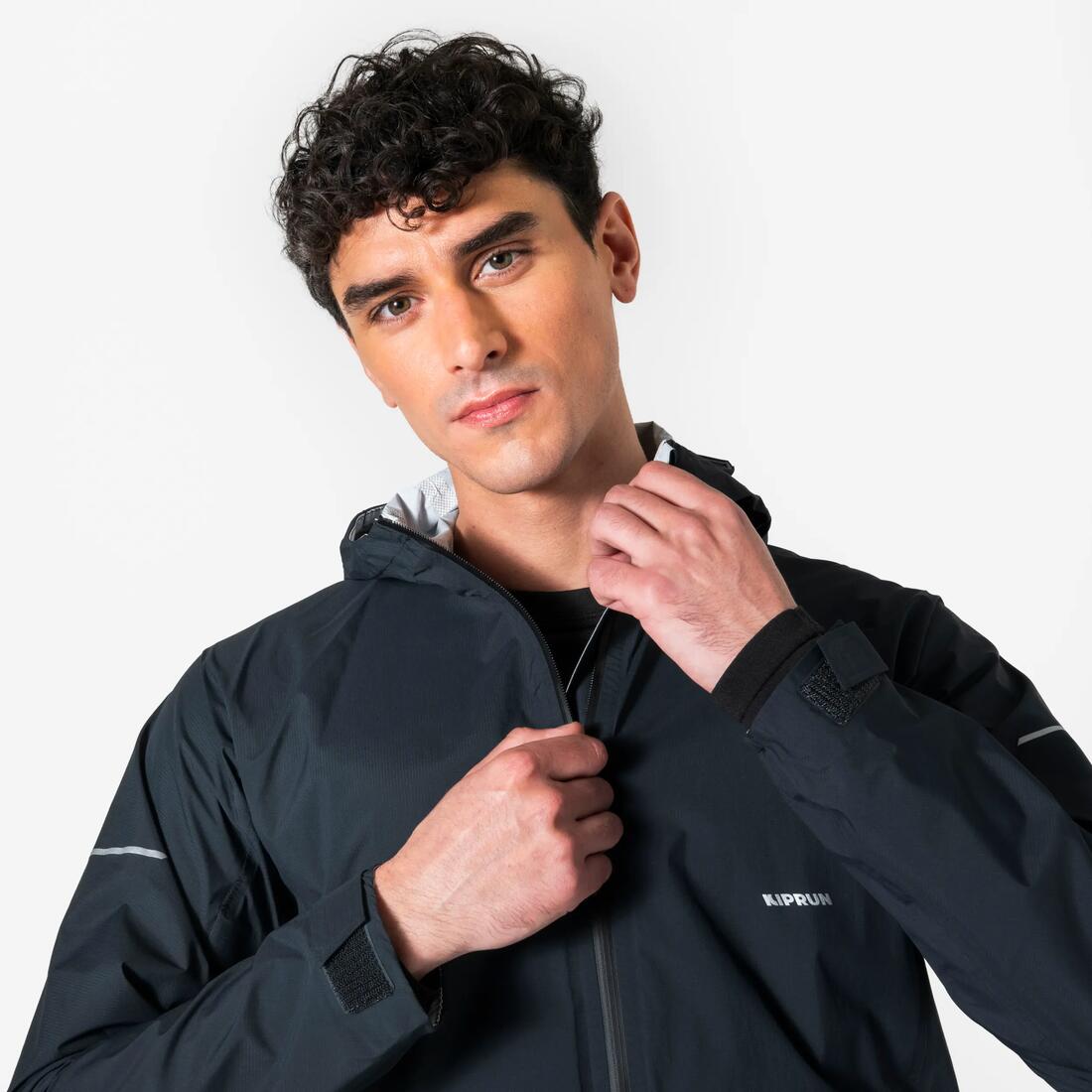 Veste de running imperméable et respirante Homme, KIPRUN Run 900 gris graphite