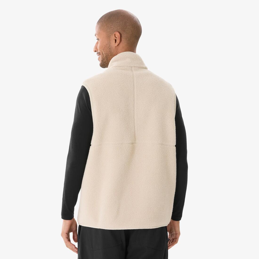 Gilet polaire de randonnée homme, sherpa MH500 beige