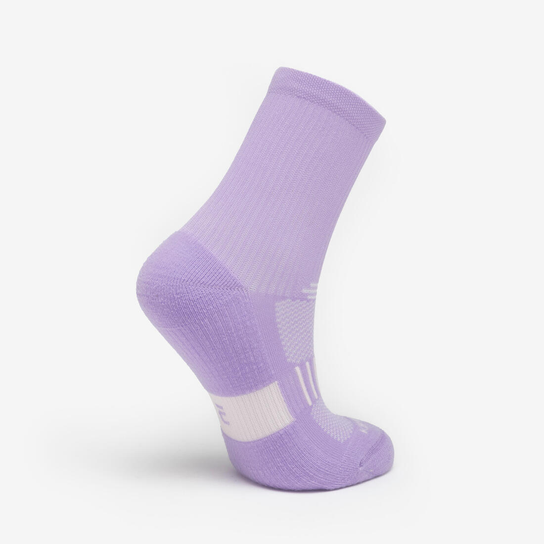 Lotx2 de chaussettes running confort enfant - kiprun 500 mid mauve et rayé