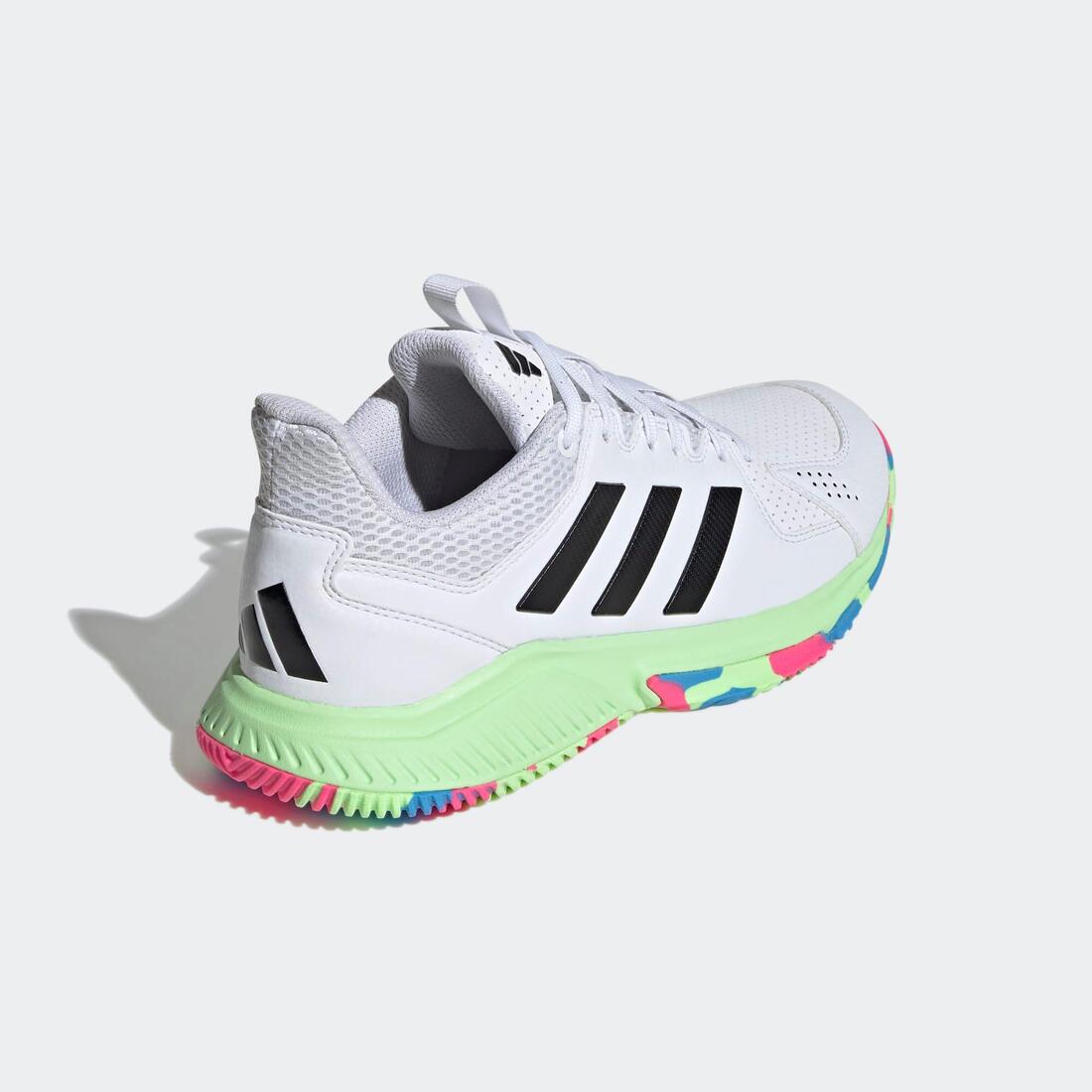 Chaussure de handball Adulte -Adidas Court Flight blanc/jaune/bleu