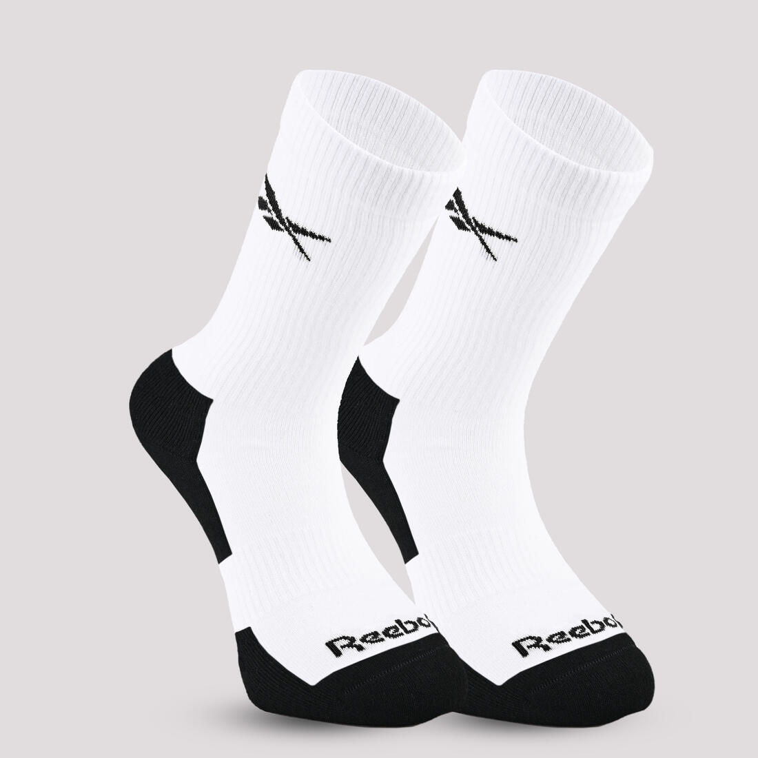 Chaussettes de fitness hautes adulte, blanc, lot de 3 paires