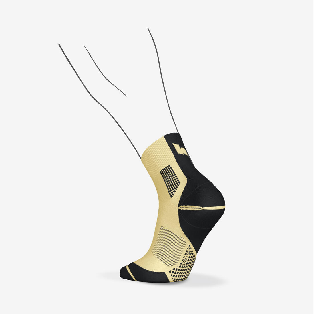 Chaussettes de running KIPRUN run900 épaisses mid noires