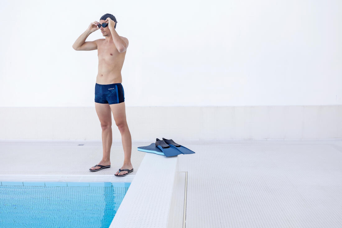 Tongs de Piscine Homme - Tonga 500 - Electrique Bleu
