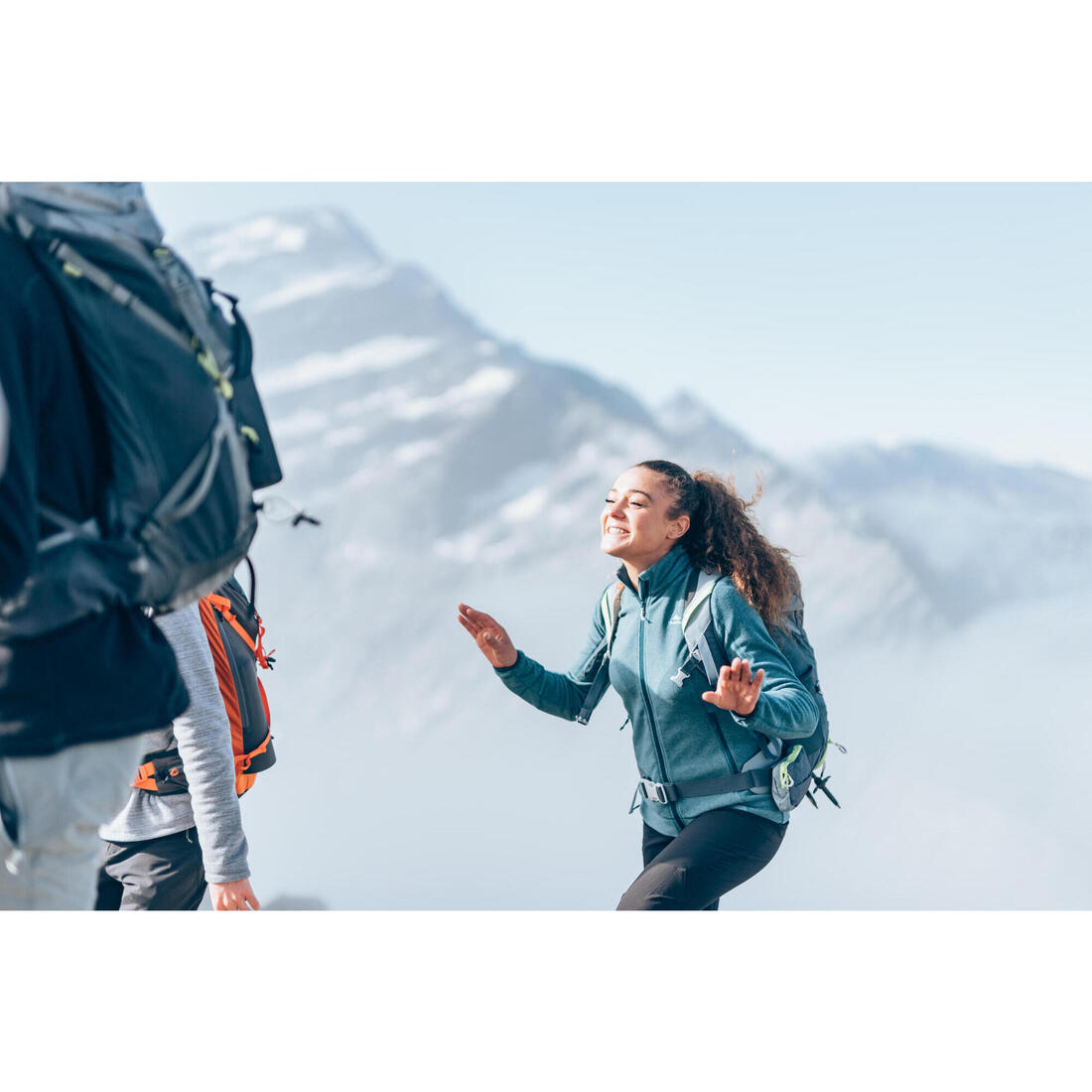 Polaire de randonnée montagne femme, MH100 full zip