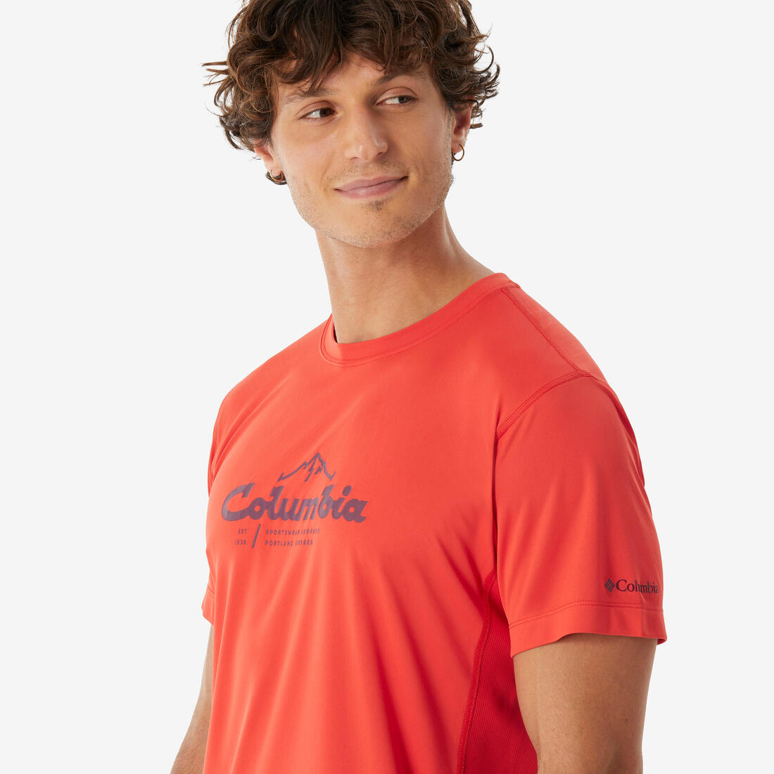 T-shirt manches courtes de randonnée - Columbia Zero Rules light SS RED - Homme