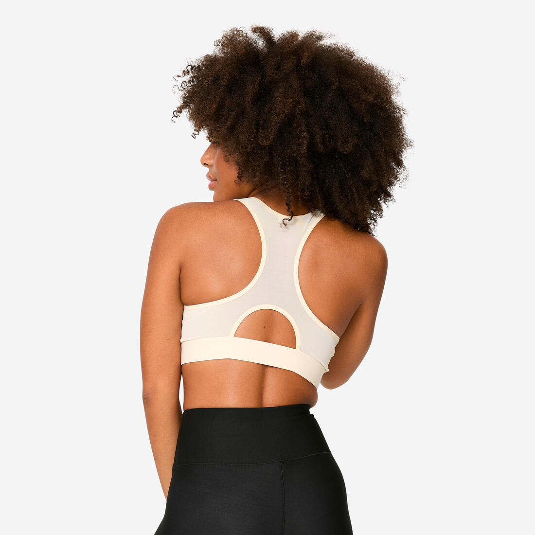 Brassière côtelée zippée maintien modéré Femme