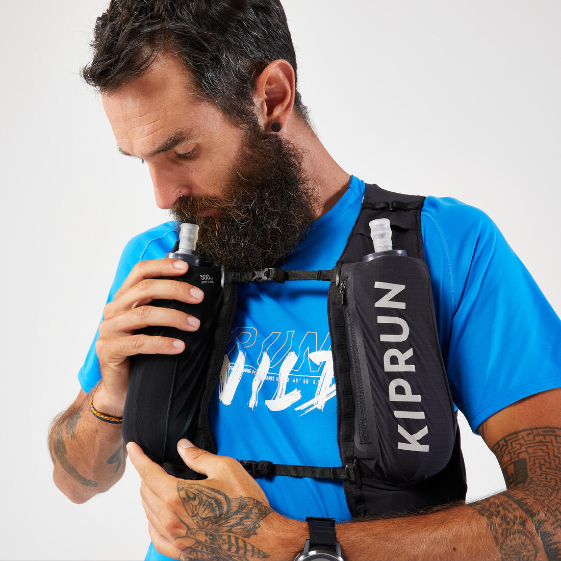 Gilet trail running compétition porte flasques mixte - KIPRUN 900 RACE 5L