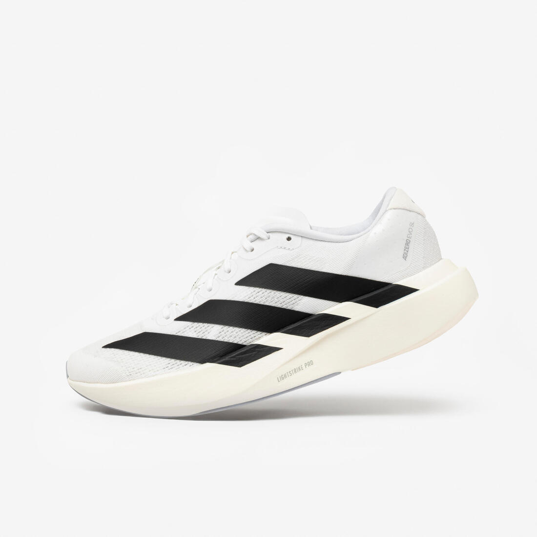 Chaussures running femme, adidas Adizero Evo SL noires et blanches