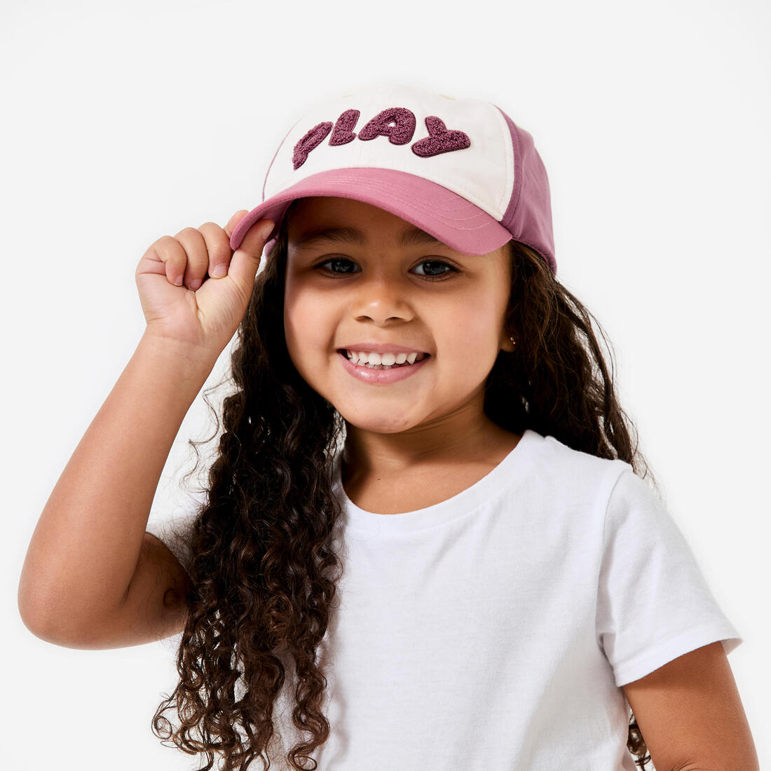 Casquette multisport ajustable bébé mixte, Rose blanc terracotta