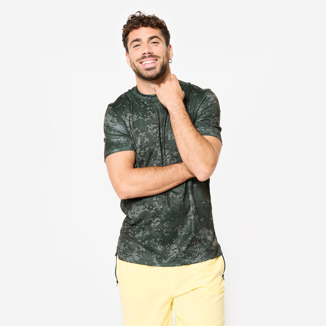 T-shirt de fitness manches courtes respirant col rond homme