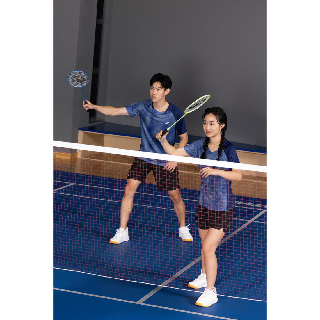 Lot de Raquettes de Badminton Adulte BR 190 Partner - Bleu/Citron Vert