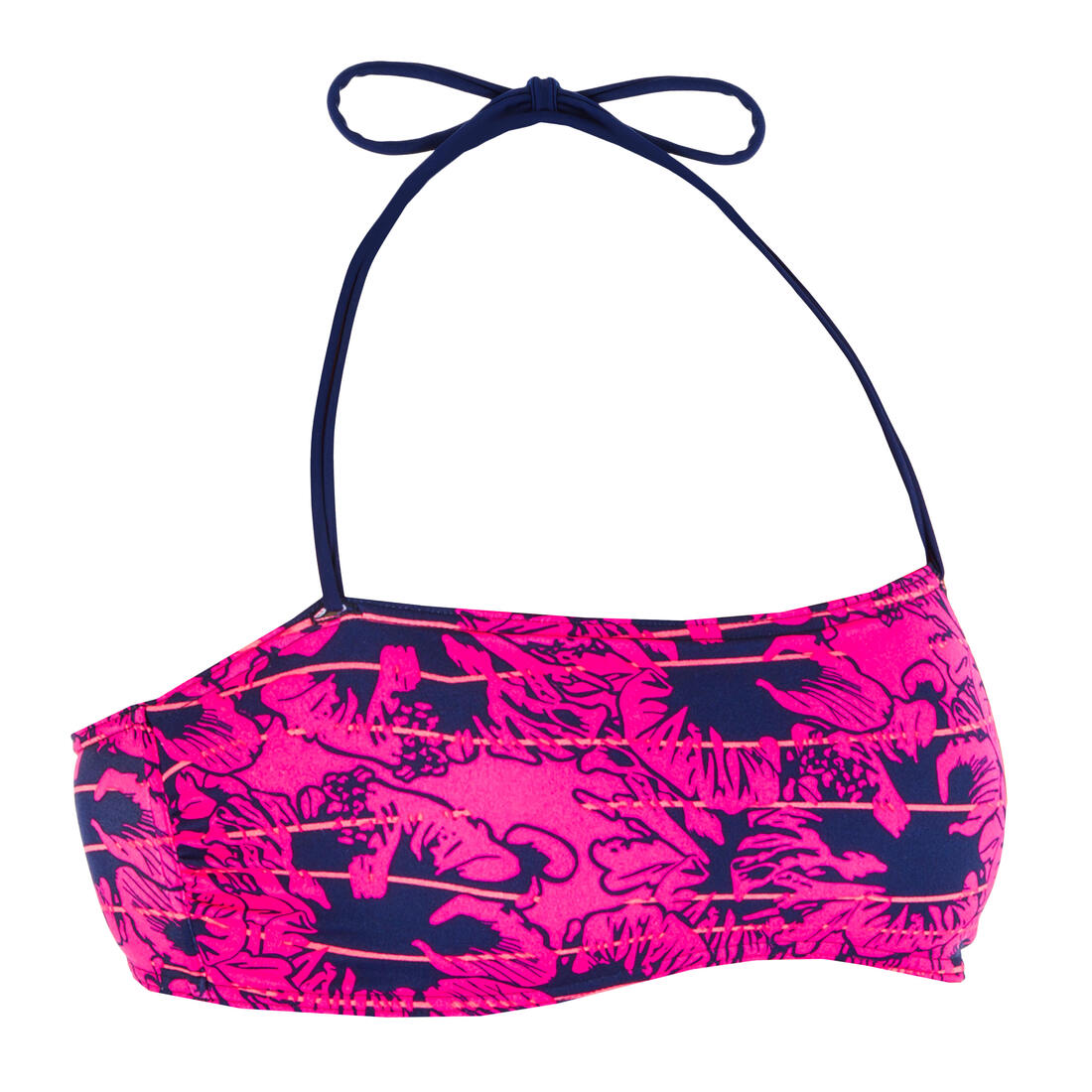 Haut de maillot de bain femme LORI ETHNI forme bandeau avec lien cou amovible