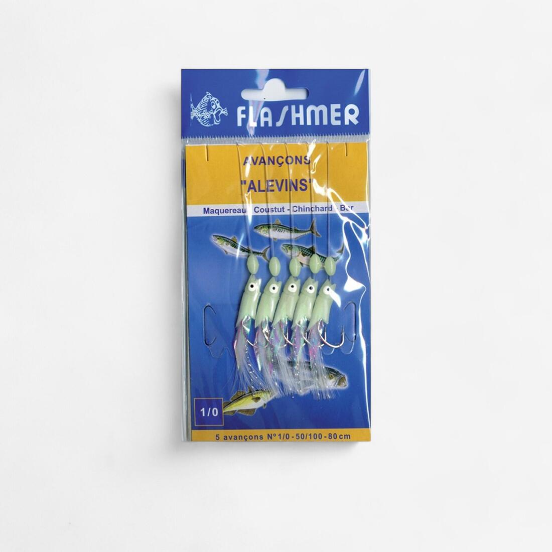 Bas de ligne Alevins phosphorescents 5 hameçons pêche en mer
