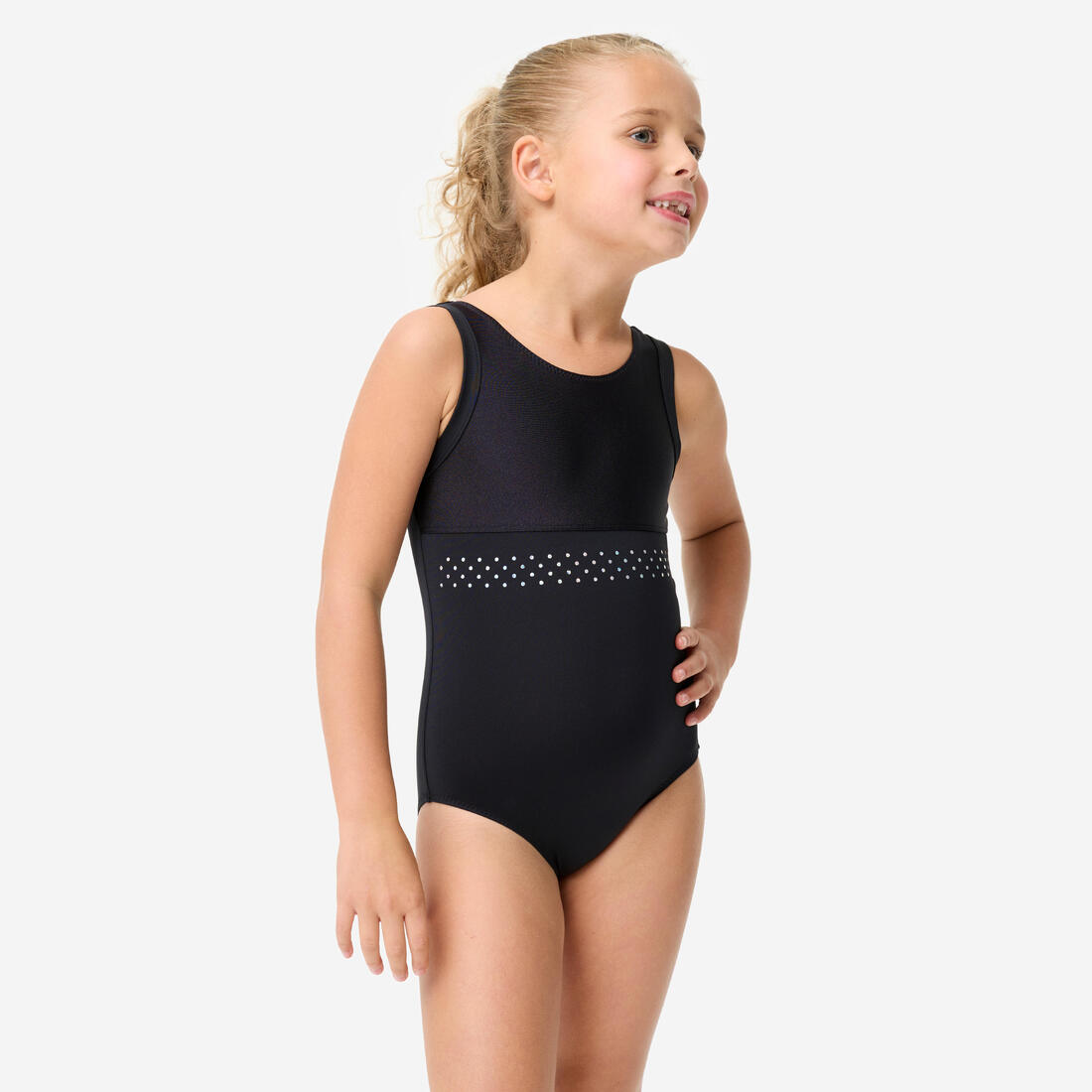 Justaucorps de gymnastique col rond fille