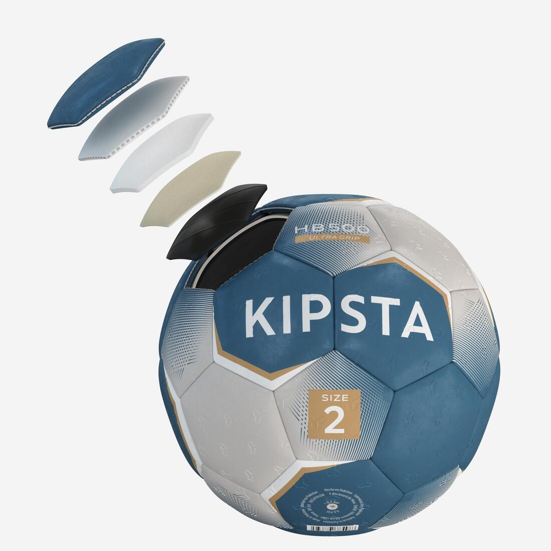 Ballon de handball taille 2 - hb500 hybride bleu/gris
