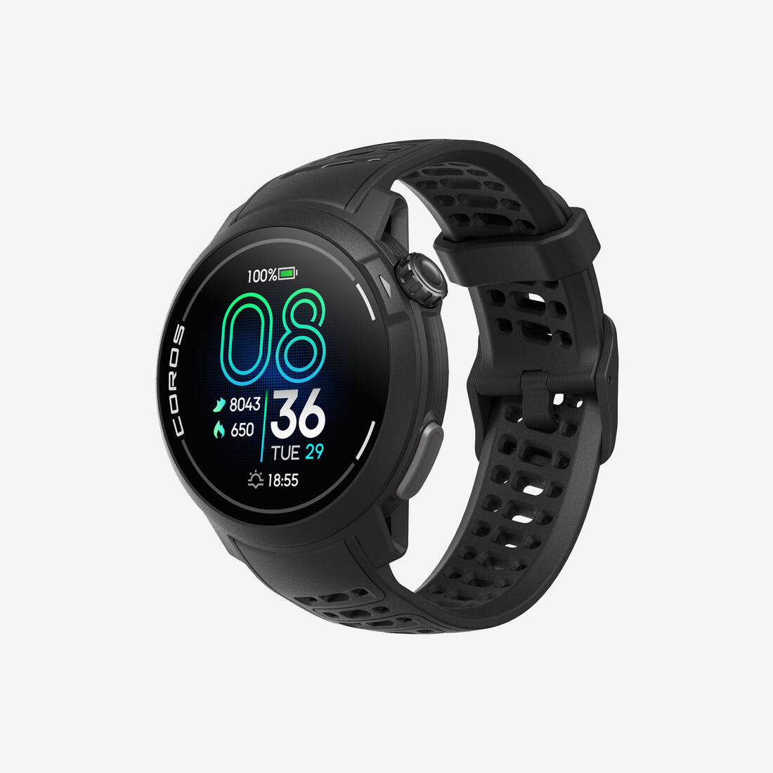 Montre connectée sport GPS écran AMOLED, Pace Pro noir