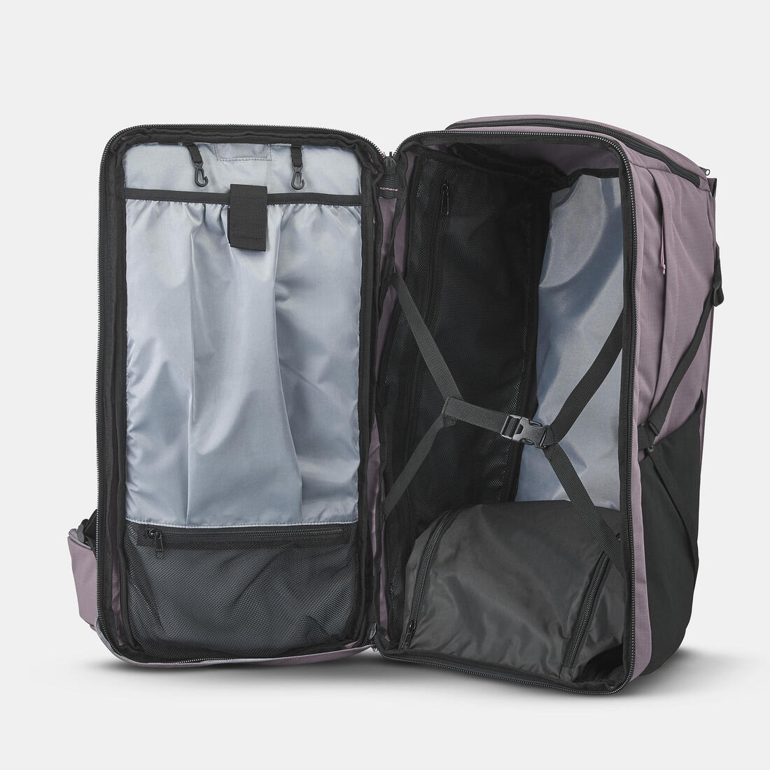 Sac à dos de voyage ouverture valise 60+6L femme, Travel 900 marron