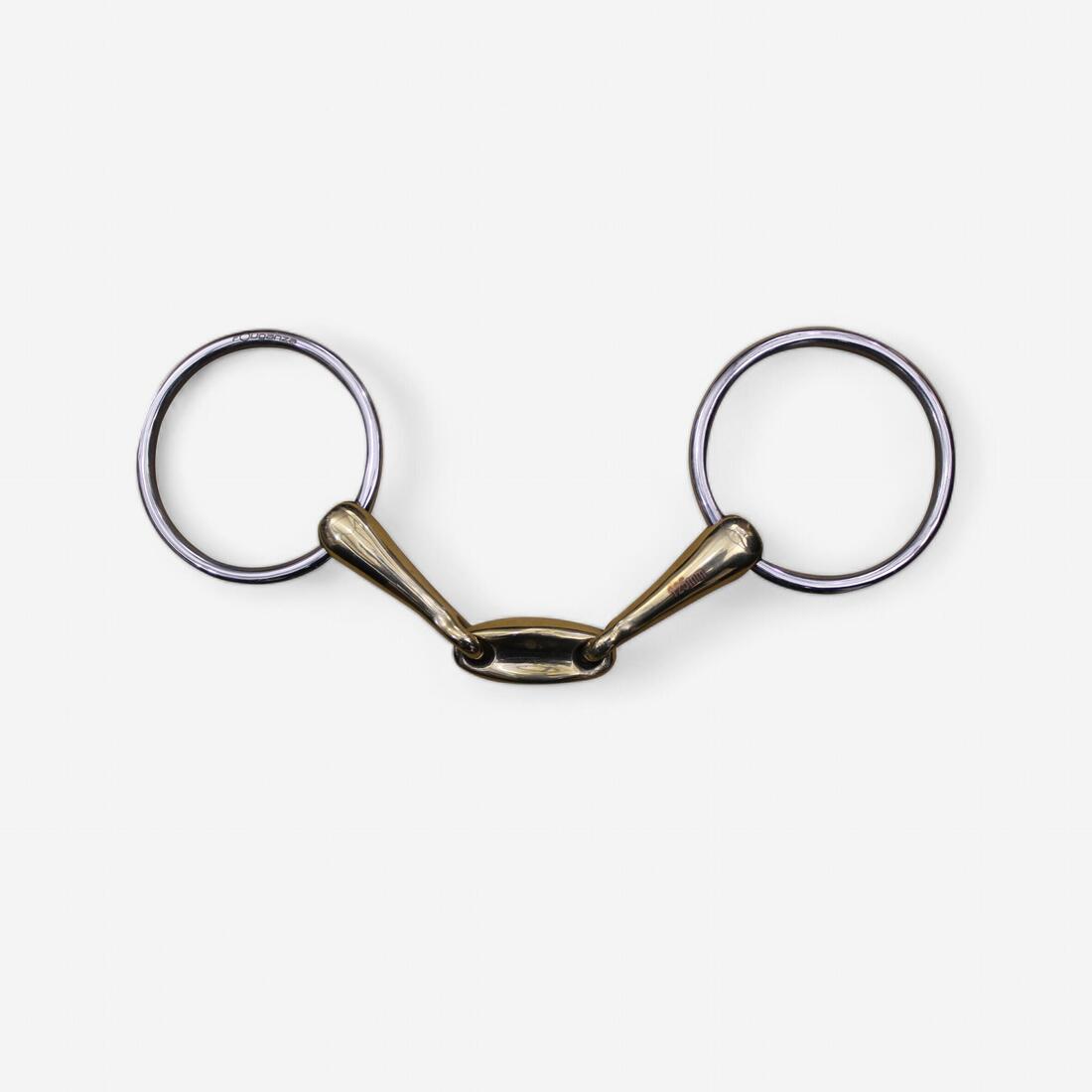 Mors équitation cheval et poney 2 anneaux double brisure