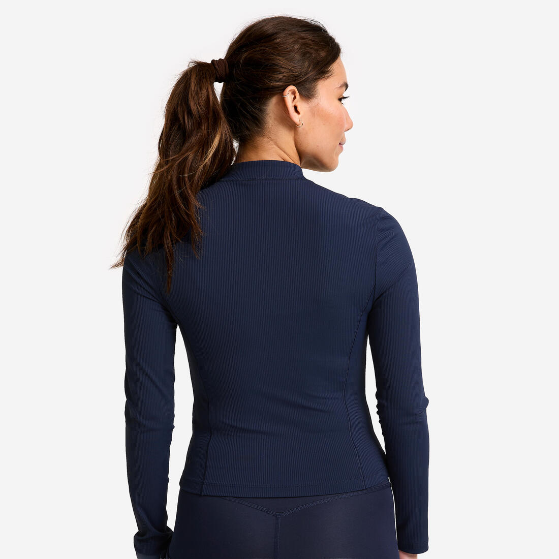 Tee-shirt manches longues demi zip femme foncé