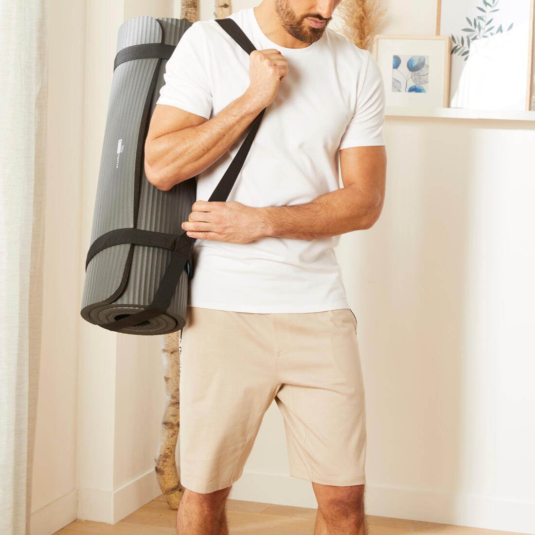 Sangle universelle réglable tapis de fitness, noir