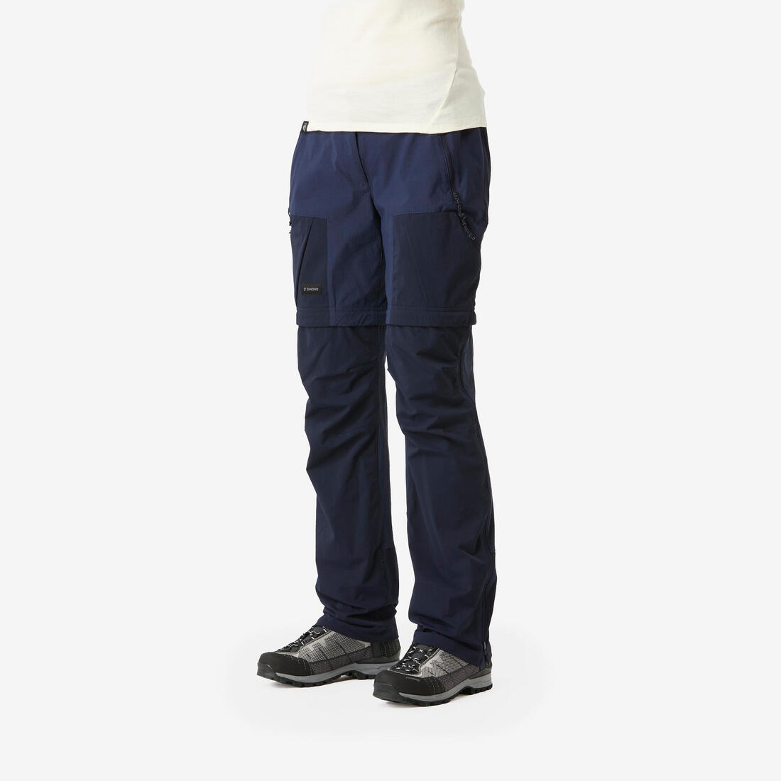 Pantalon modulable 2 en 1 de trek montagne - MT500 - Femme – bleu marine