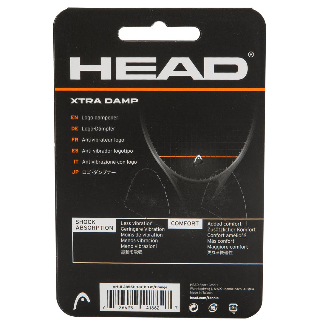 Antivibrateur de tennis pro damp noir orange