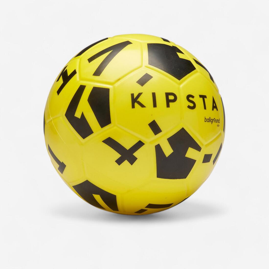 Ballon de football en mousse ballground 500 t4 jaune et noir