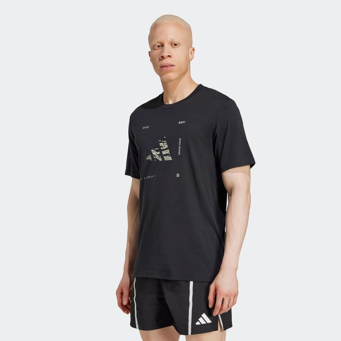 T-shirt de fitness pour homme, noir