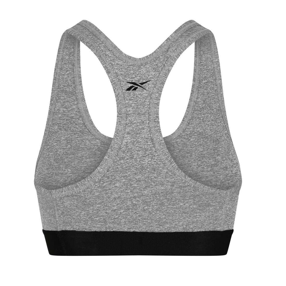 Brassière de fitness maintien modéré femme, grise
