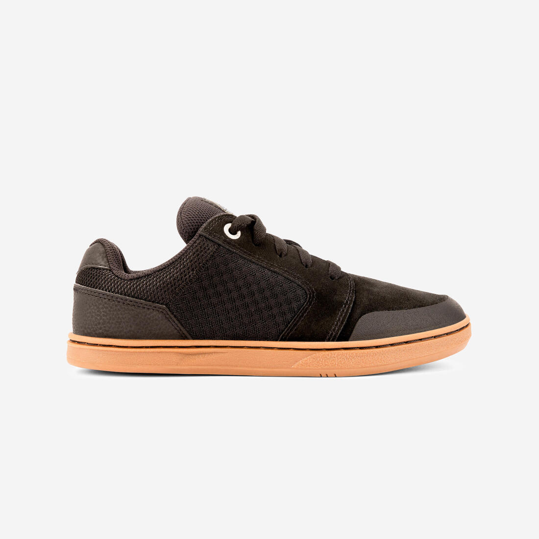 Chaussures basses de skateboard pour enfant CRUSH 500 noire et semelle gomme – noir