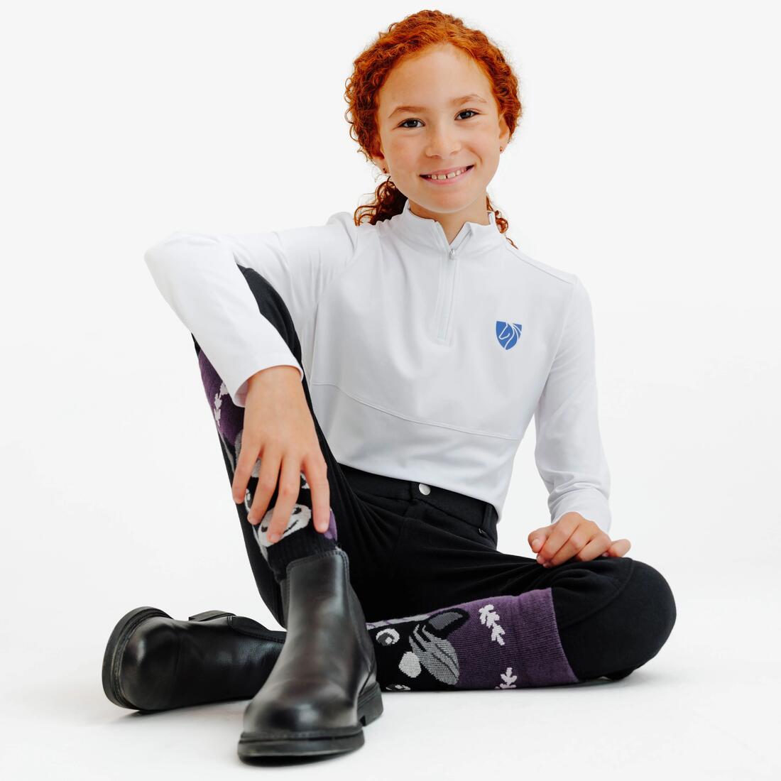 Pantalon équitation enfant - 100 noir