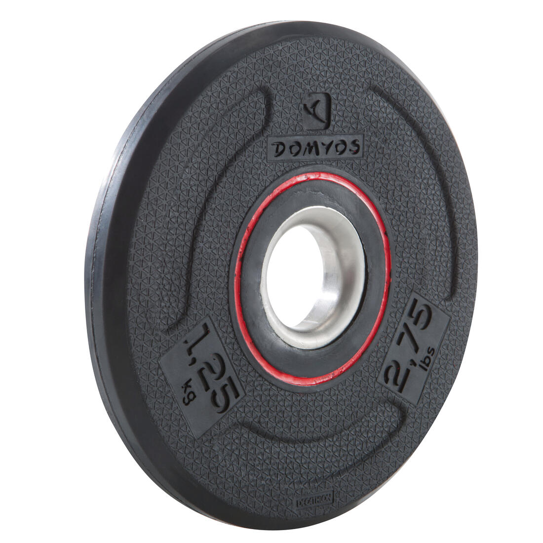 Disque musculation en caoutchouc 1,25kg 28mm, fonte en partie recyclée