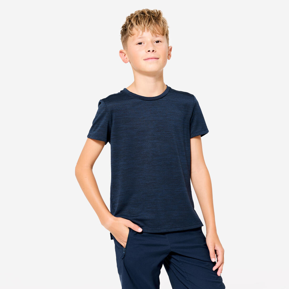 T-shirt enfant synthétique respirant - 500 marine – bleu marine