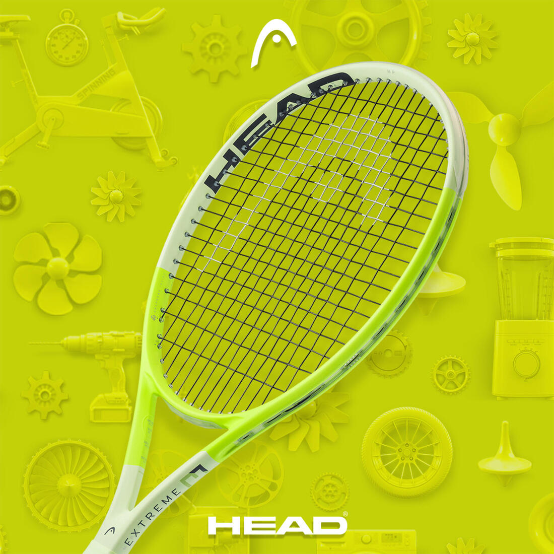 Raquette de tennis adulte - HEAD Auxetic Extreme MP Jaune 300g