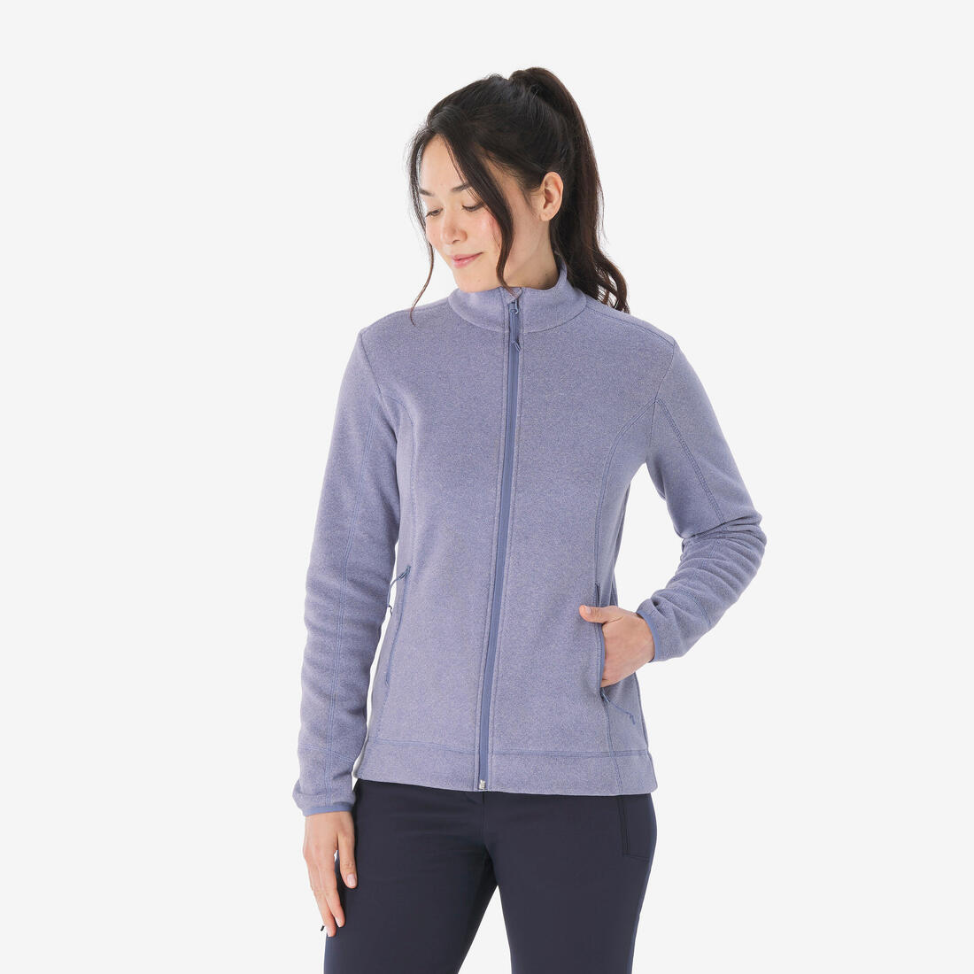 Polaire de randonnée montagne femme, MH100 full zip