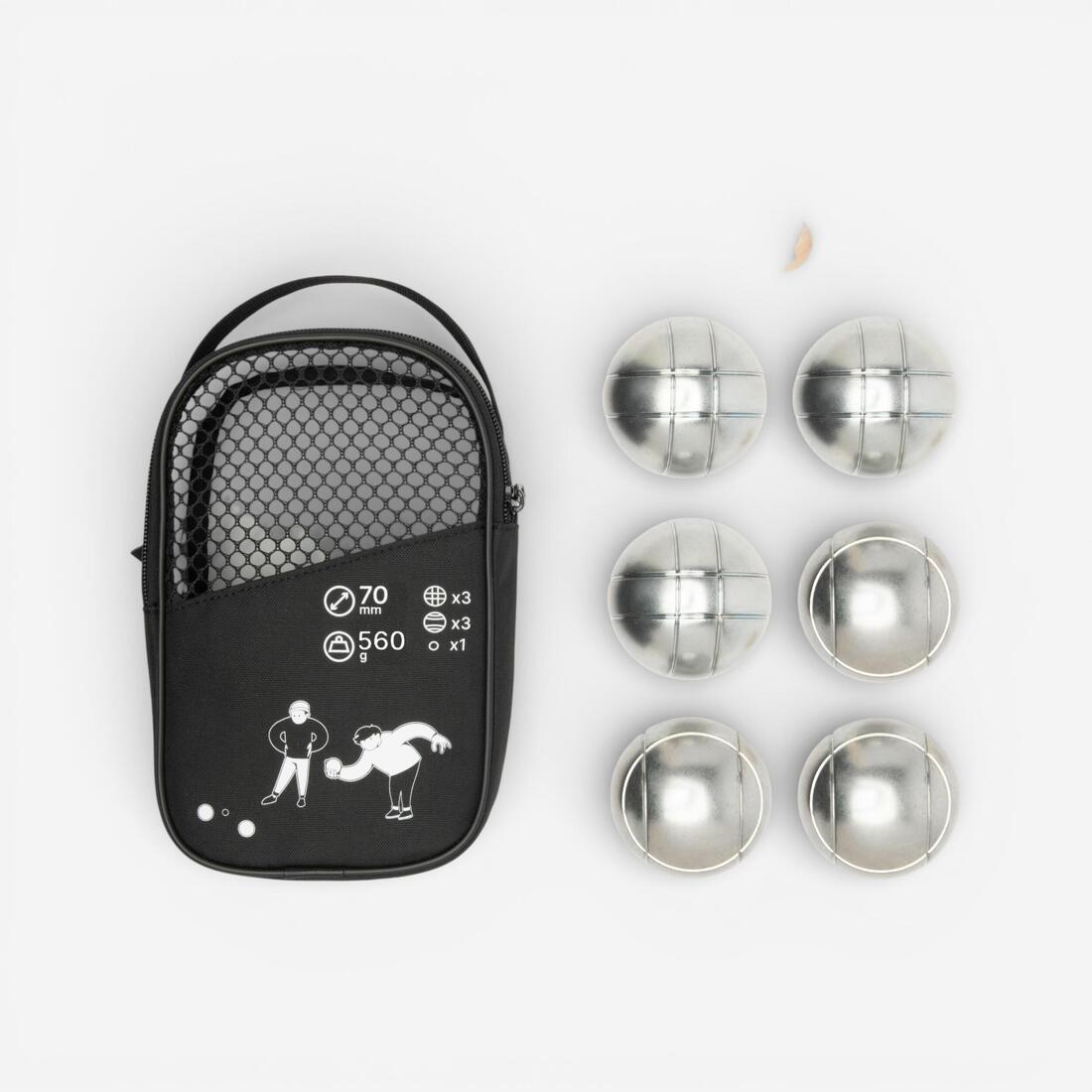 JEU DE 6 BOULES DE PETANQUE LOISIR 100